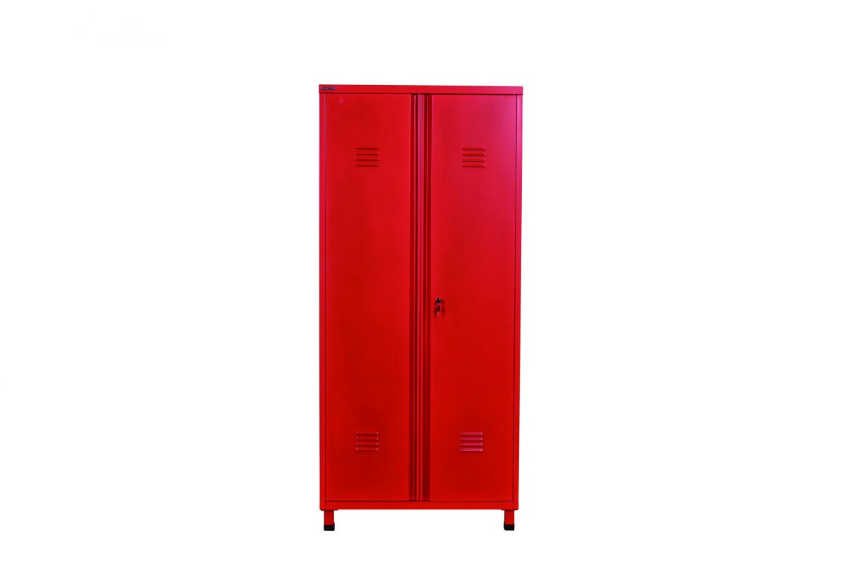 ארון מתכת 2 דלתות צבע אדום